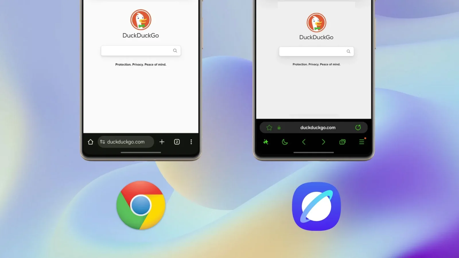 Chrome's New Bottom Address Bar compare to Samsung Internet