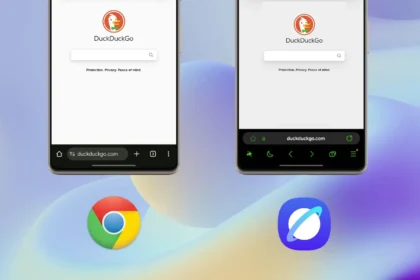 Chrome's New Bottom Address Bar compare to Samsung Internet