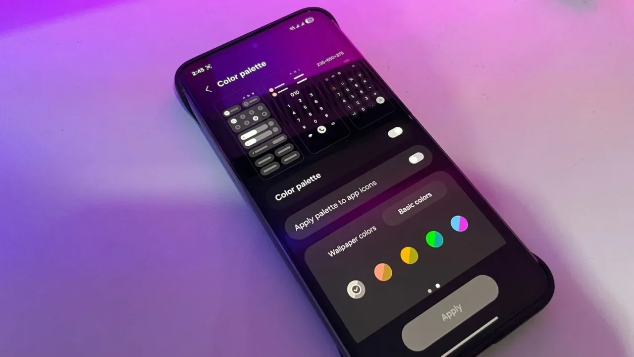 One UI Color Palette