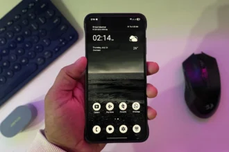 Samsung Galaxy Phone with Nothing OS theme