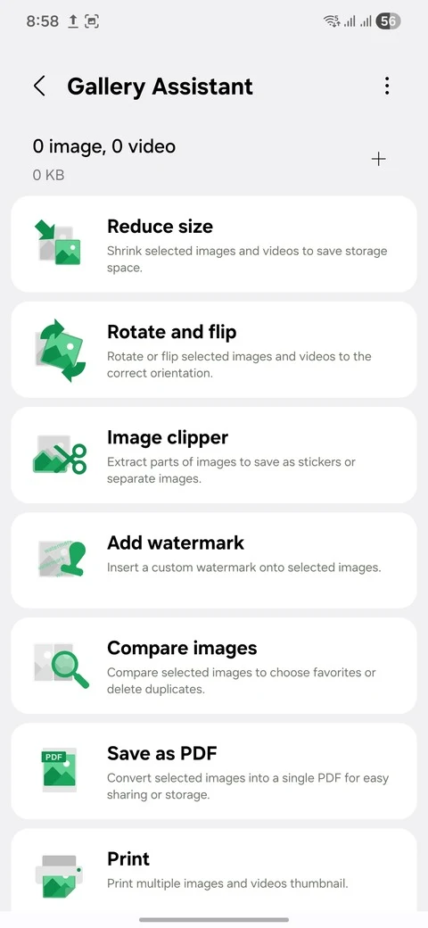 Samsung Gallery Assistant App UI