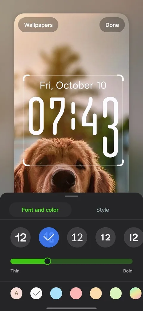 adaptive lock screen clock on One UI 8