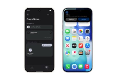 Share files from AirDrop to Quick Share