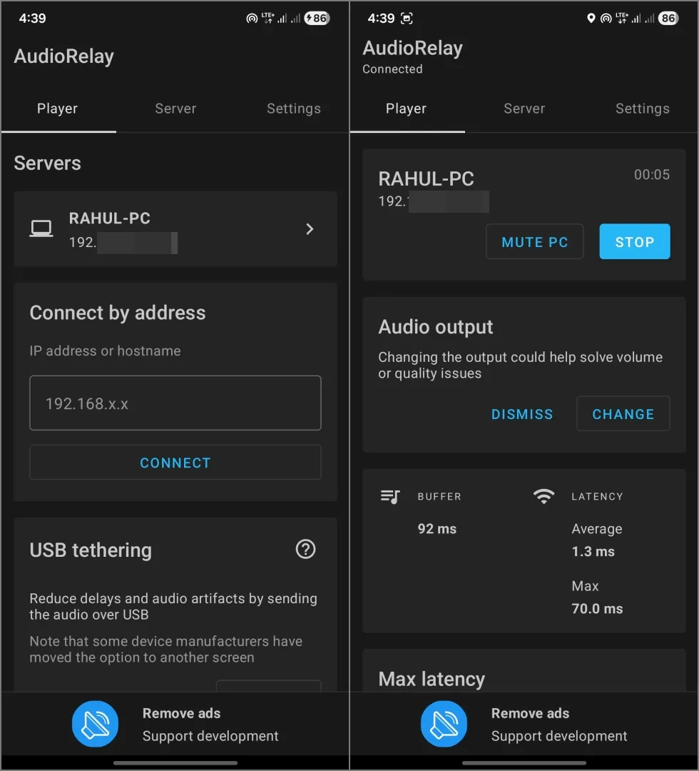 stream laptop sound to phone speaker wirelessly