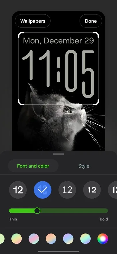 Clock Face editor on One UI lock screen