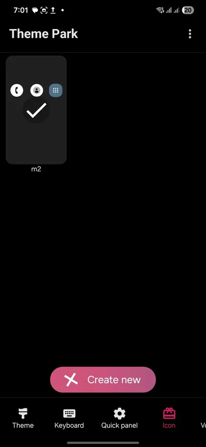 Go to Icon section of Theme Park