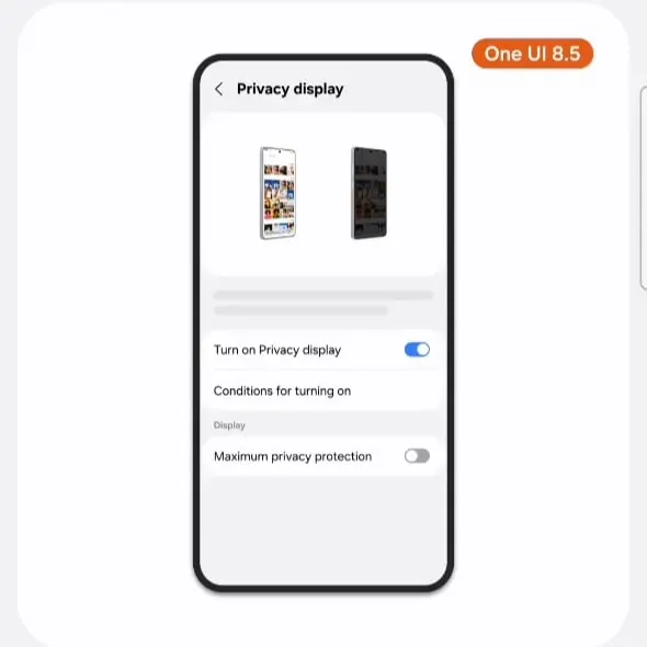 Privacy Display feature in One UI 8.5