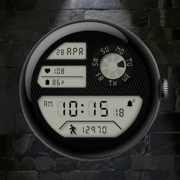 Retro Digital Watch Face